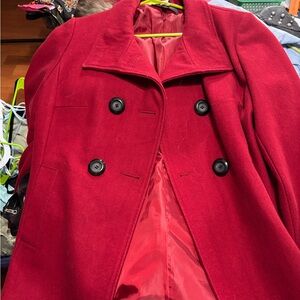 Jones New York Women's Bold Red Pea Coat